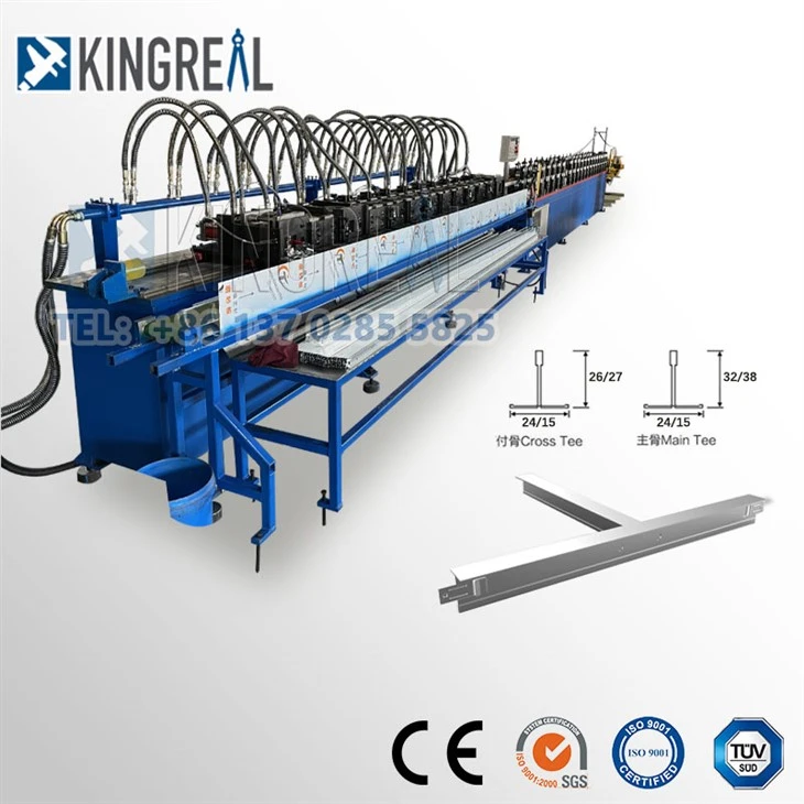 T Bar Triángulo T Máquina de formación de rollo T para techo de metal